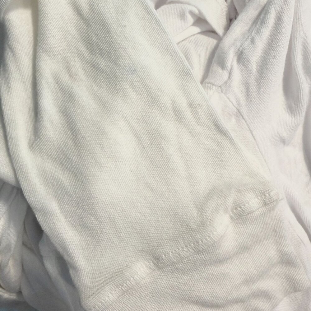 L'Agence Benny Long Sleeve Crop Crew Neck Tee White Organic Cotton Size S NWT - Picture 7 of 7